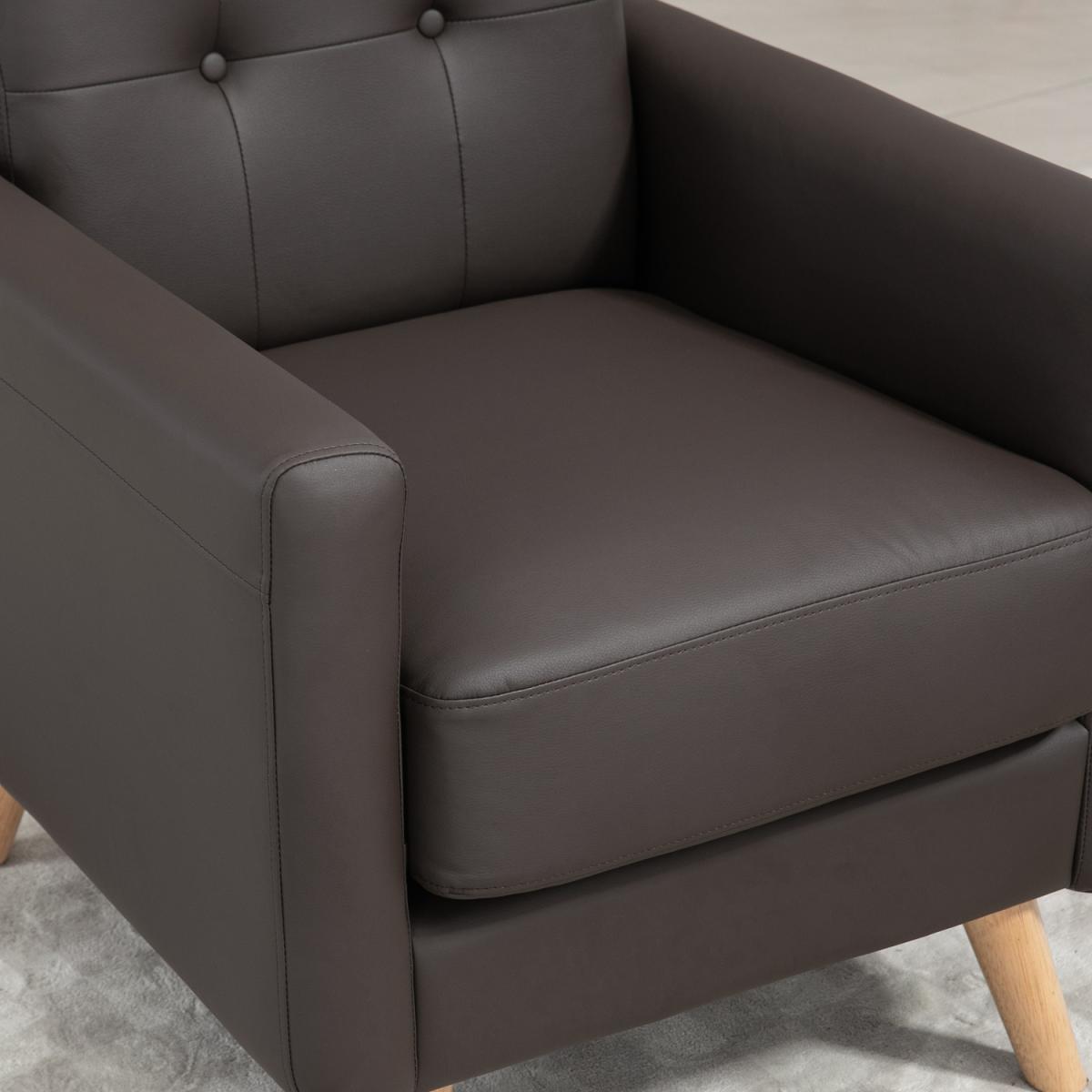 Tufted Modern Armchair Fireside Chair - Brown – image 4