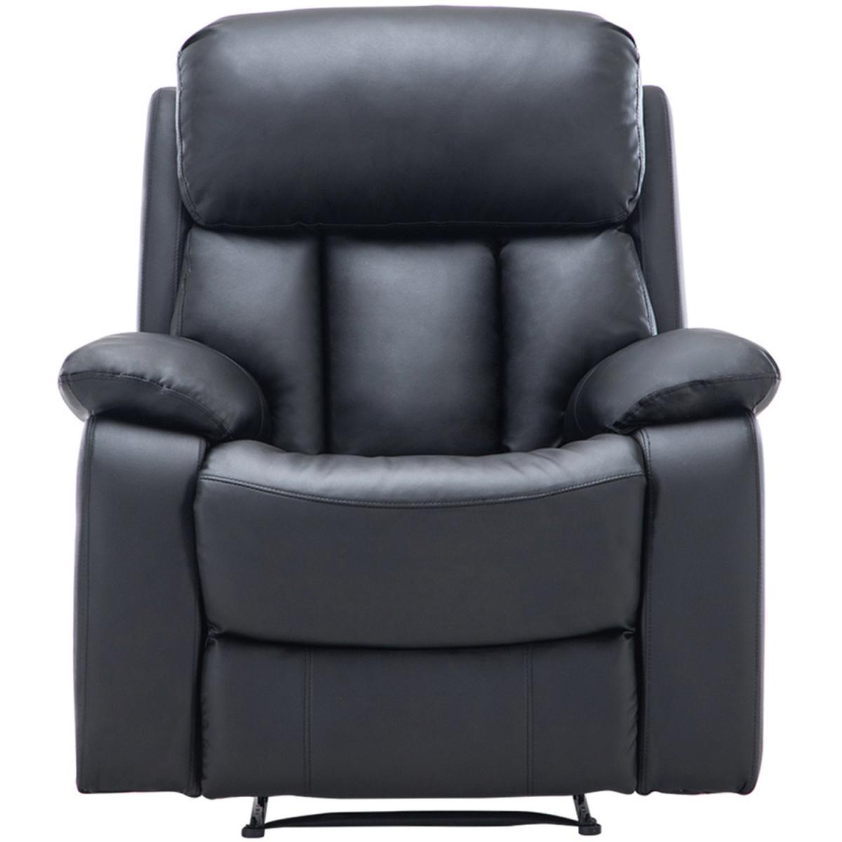 PU Leather Massage and Heat Recliner - Black – image 2