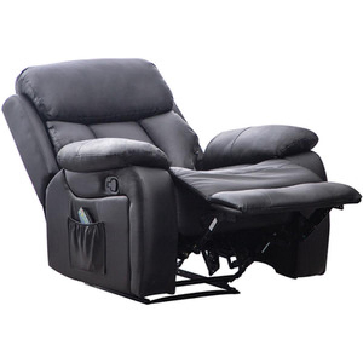 PU Leather Massage and Heat Recliner - Black – image 9