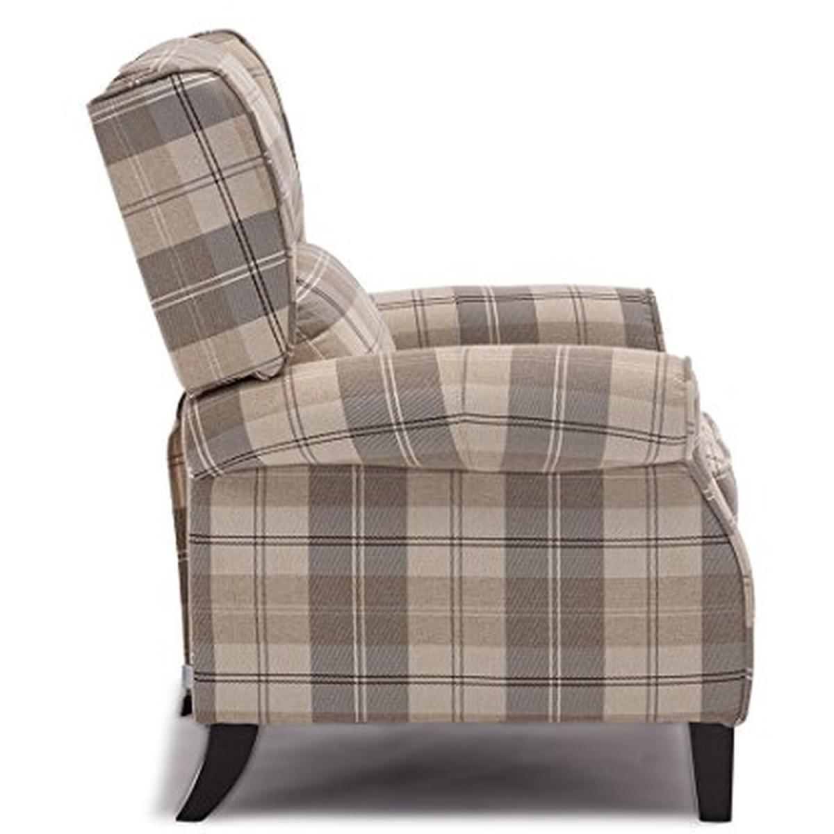 Eaton Wing Back Fireside Check Fabric Recliner Armchair - Beige / Full Colour – image 2