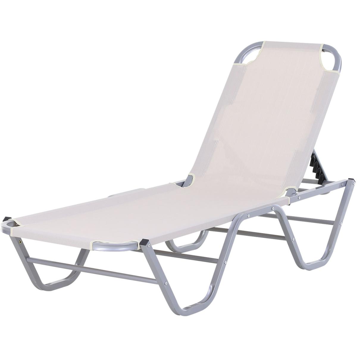Sun Lounger Adjustable Relaxer Recliner - Cream White – image 6