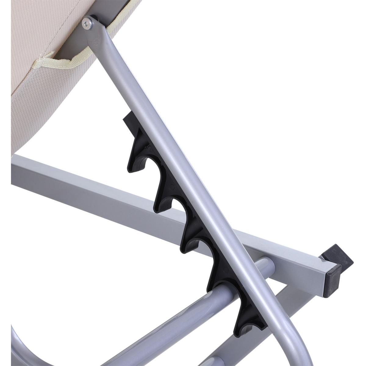 Sun Lounger Adjustable Relaxer Recliner - Cream White – image 7