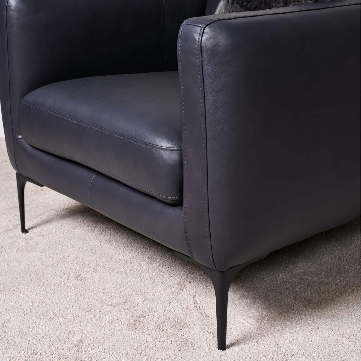 Carnaby Leather Armchair - Dark Blue Grey - Blue Grey – image 2