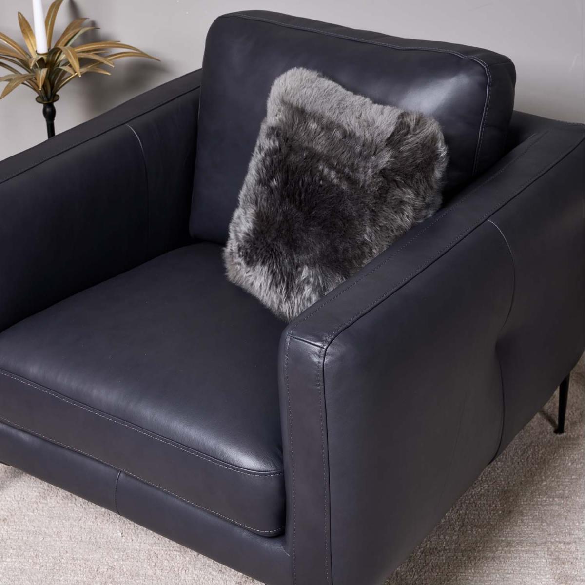 Carnaby Leather Armchair - Dark Blue Grey - Blue Grey – image 4