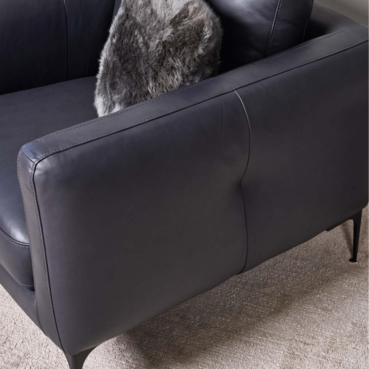 Carnaby Leather Armchair - Dark Blue Grey - Blue Grey – image 5
