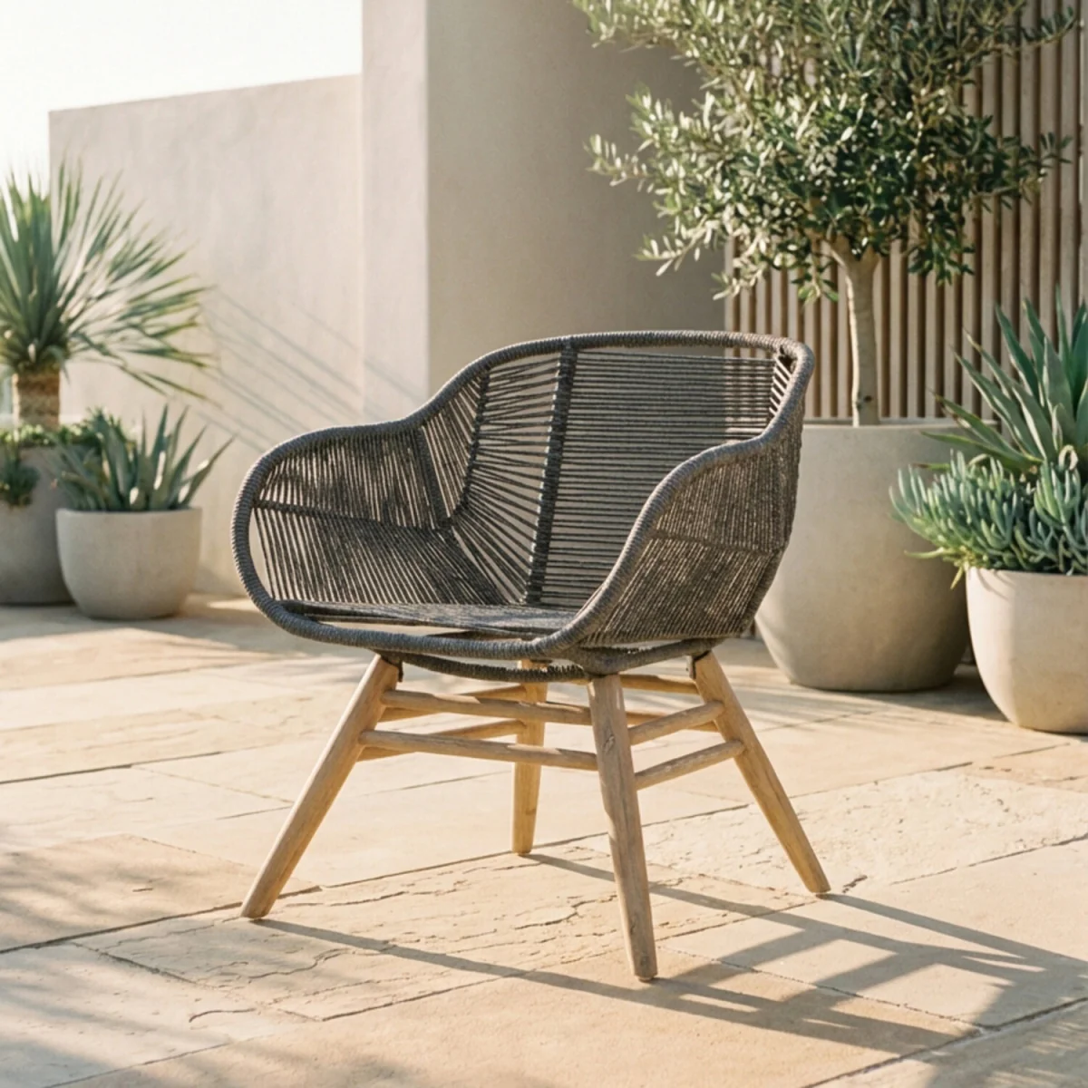 Sisal Grey Rope Armchair - Grey – image 1