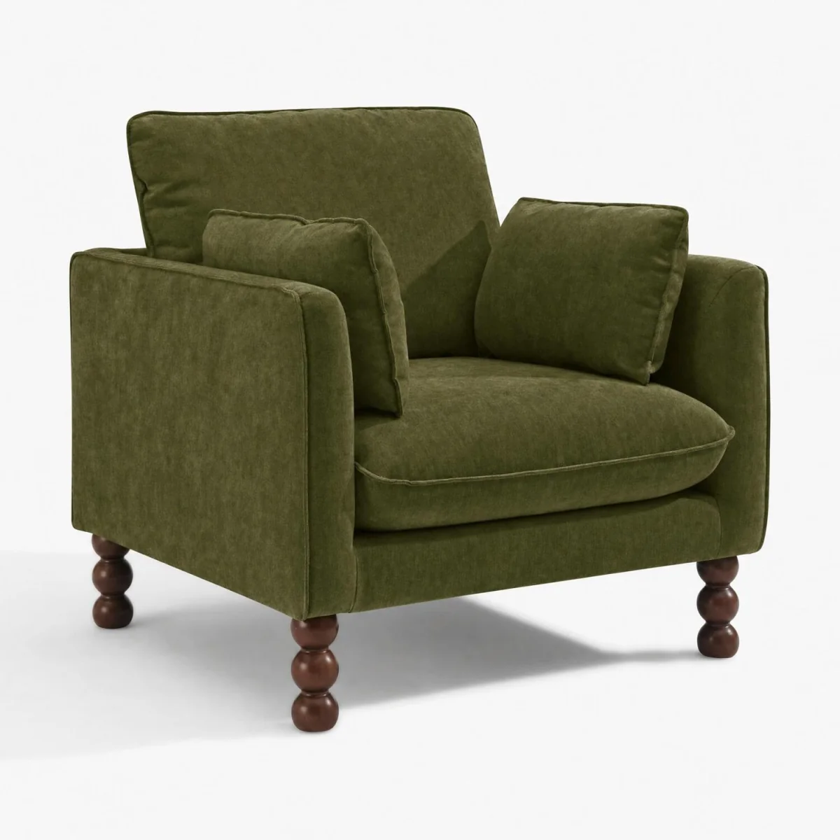 Monroe Chenille Fabric Armchair - Green – image 7