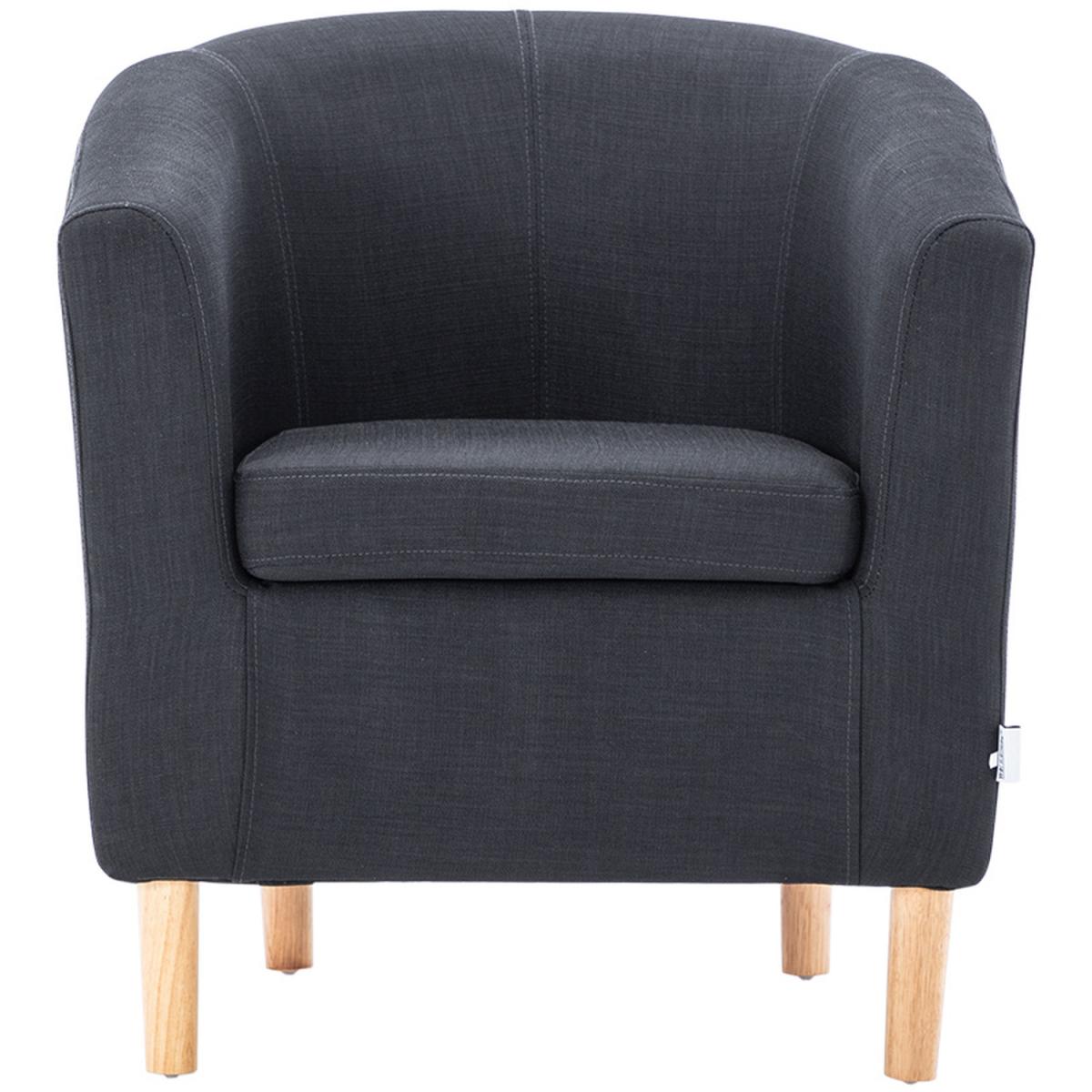 Fabric Linen Tub Chair Armchair - Black – image 11