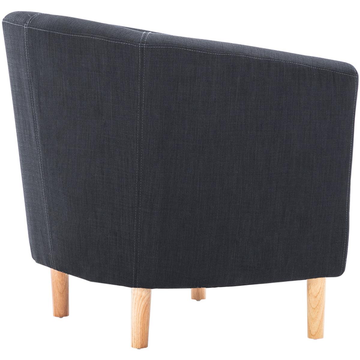 Fabric Linen Tub Chair Armchair - Black – image 12