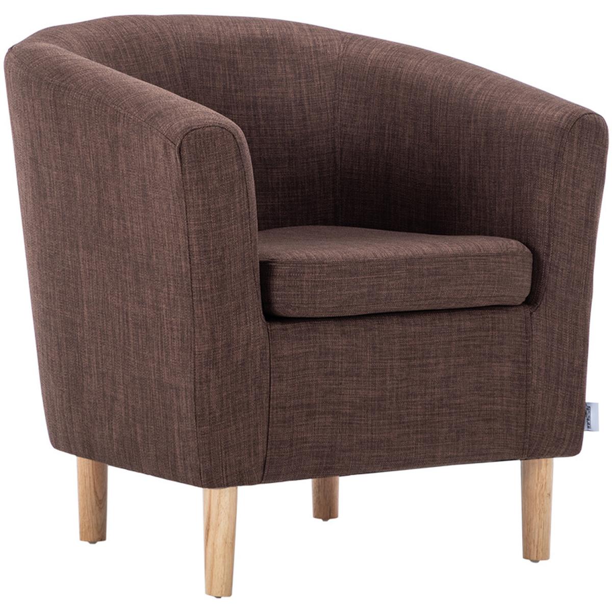 Fabric Linen Tub Chair Armchair - Black – image 13