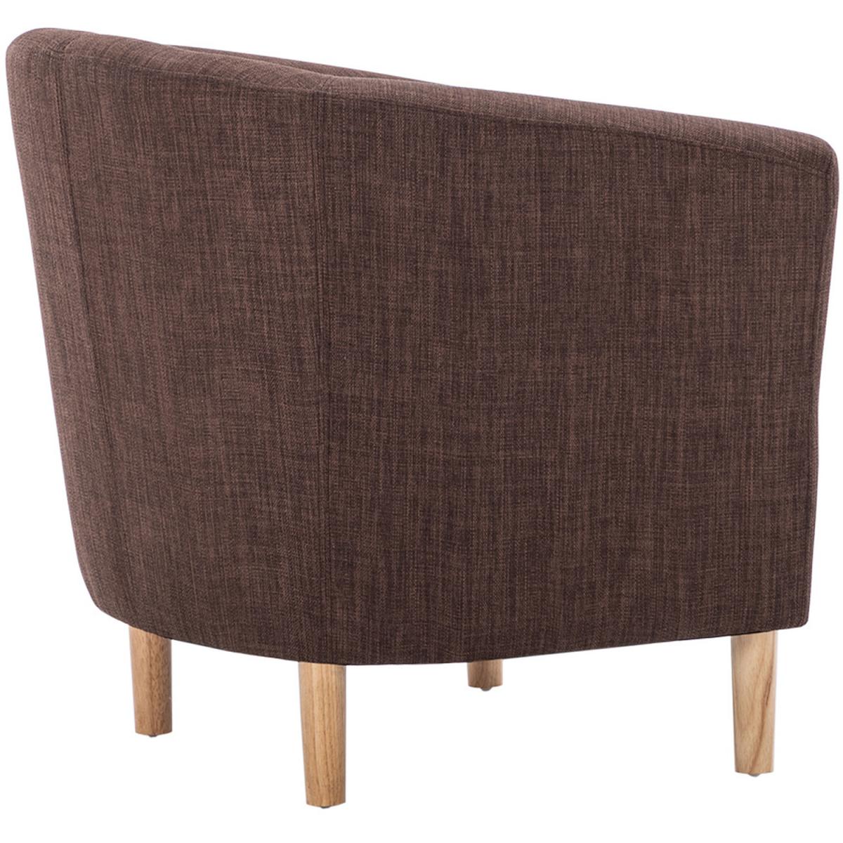 Fabric Linen Tub Chair Armchair - Black – image 15