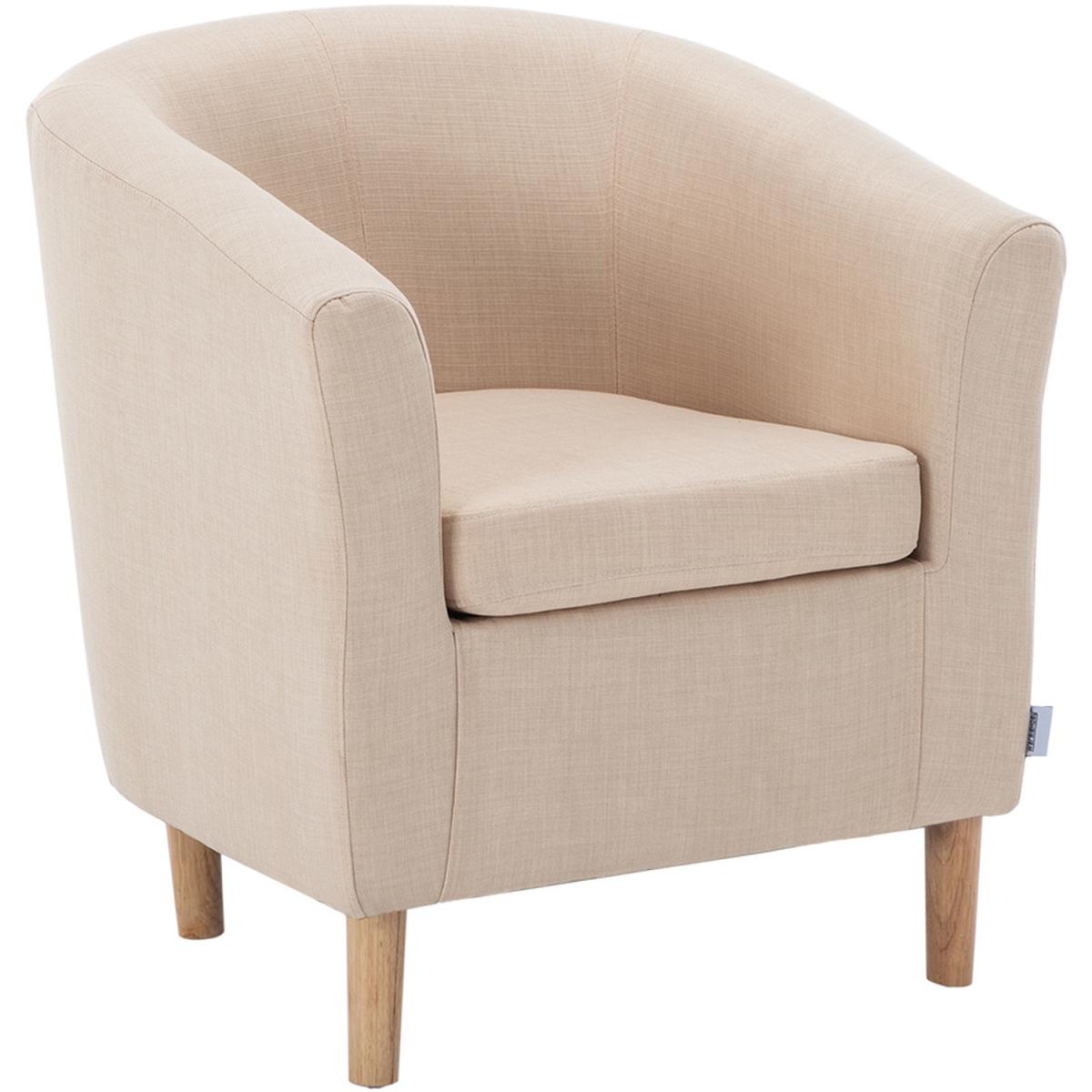 Fabric Linen Tub Chair Armchair - Black – image 16