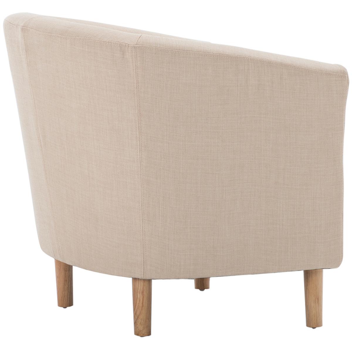 Fabric Linen Tub Chair Armchair - Black – image 18