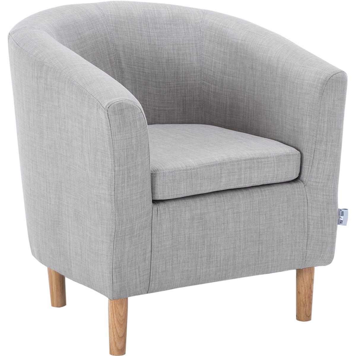 Fabric Linen Tub Chair Armchair - Black – image 19