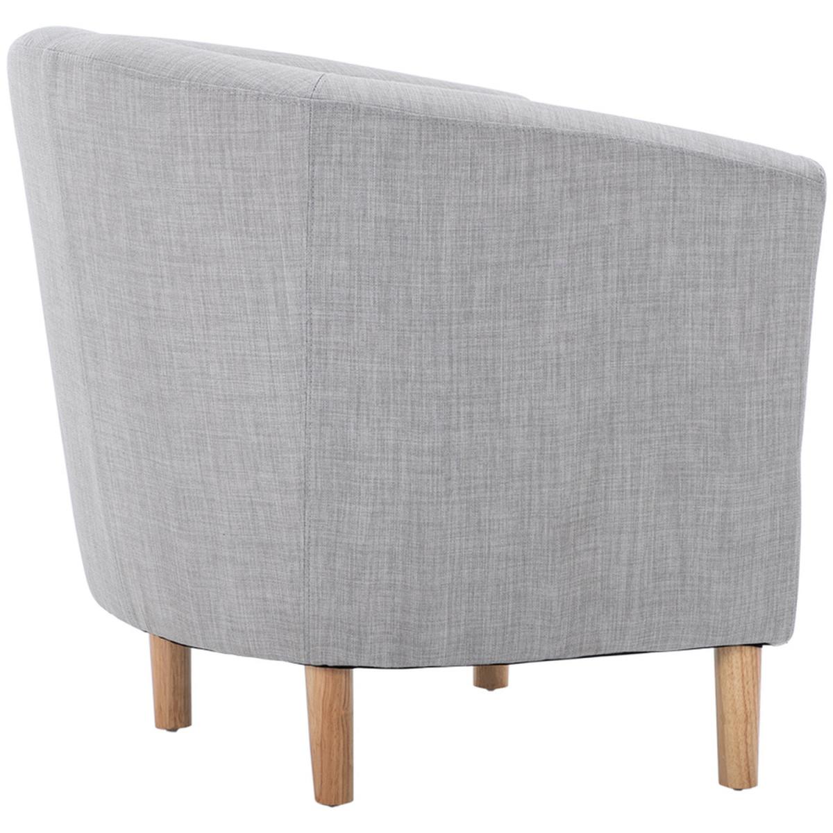 Fabric Linen Tub Chair Armchair - Black – image 20