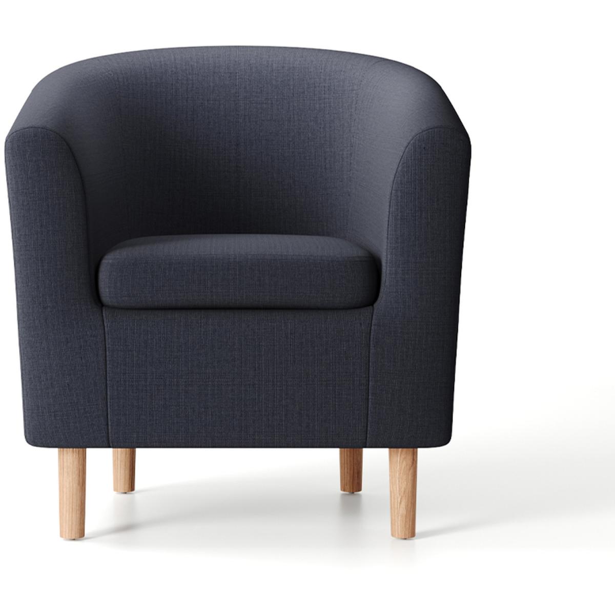 Fabric Linen Tub Chair Armchair - Black – image 3