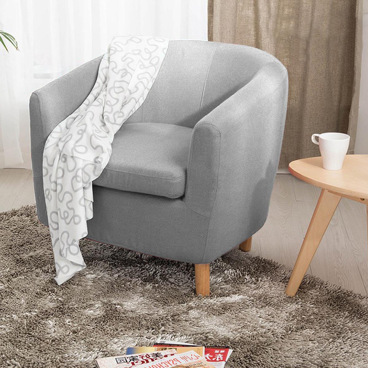 Fabric Linen Tub Chair Armchair - Black – image 21