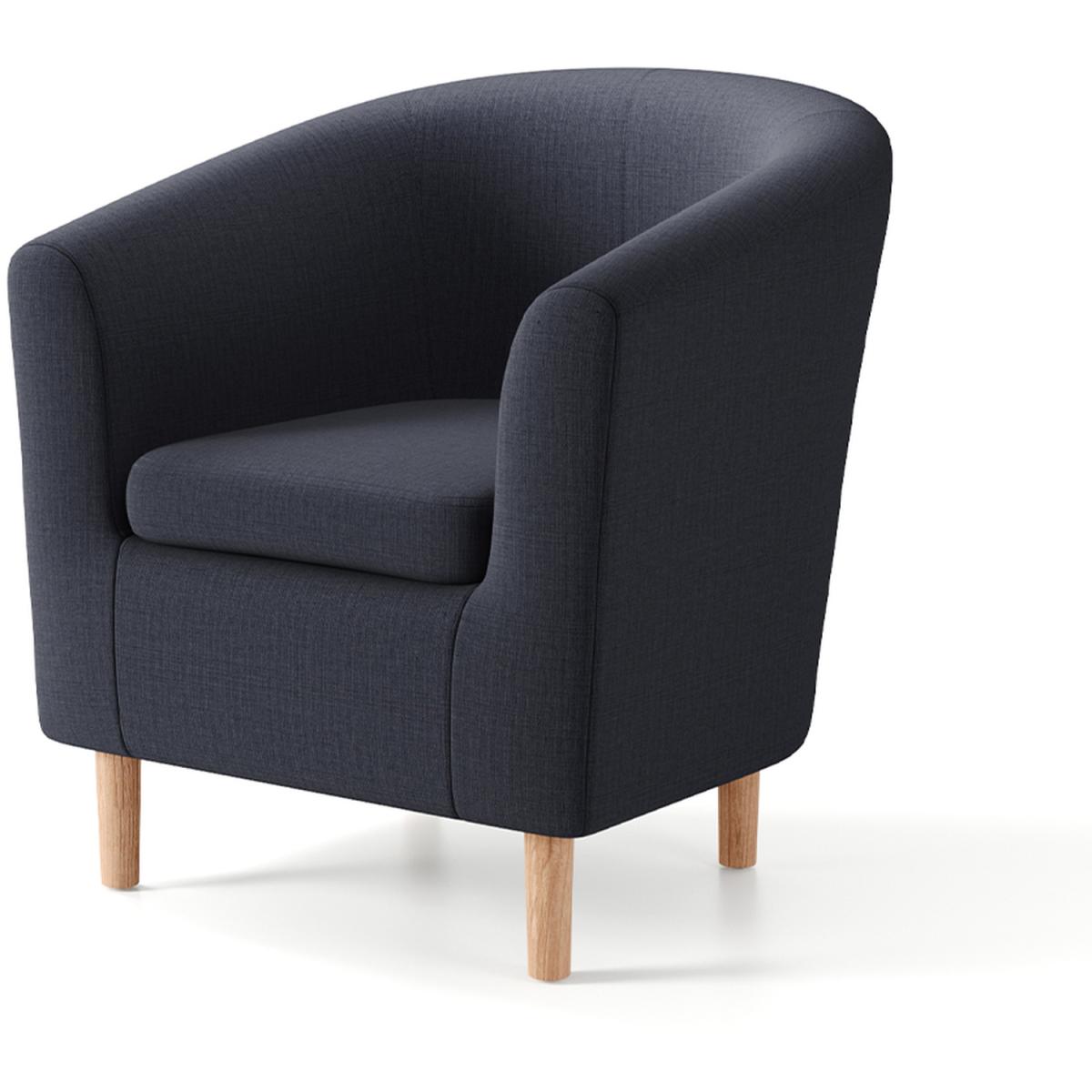 Fabric Linen Tub Chair Armchair - Black – image 4