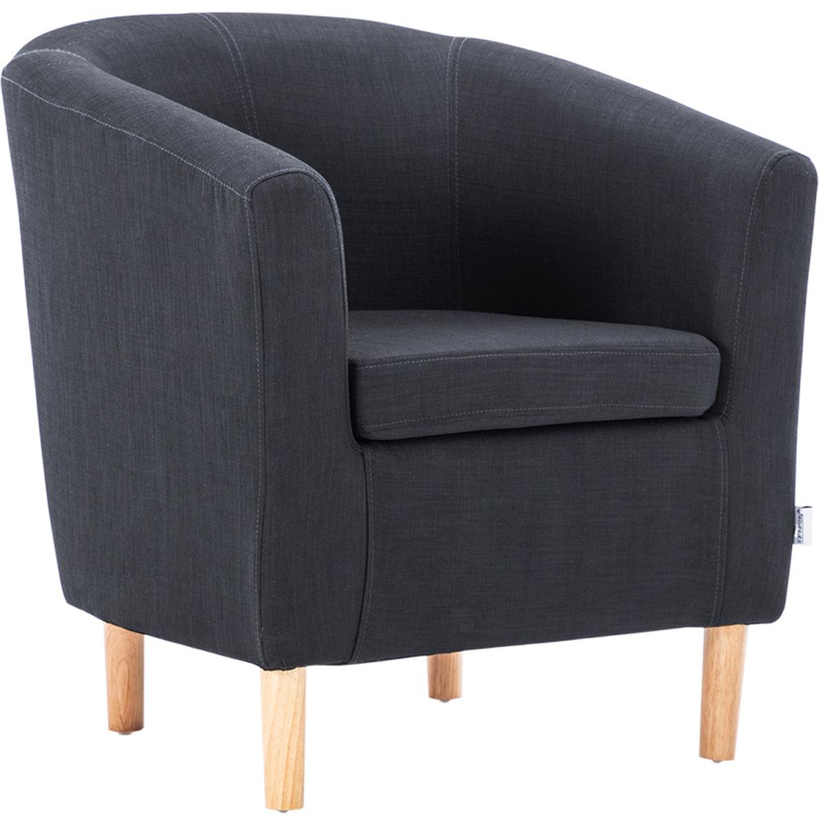 Fabric Linen Tub Chair Armchair - Black – image 10
