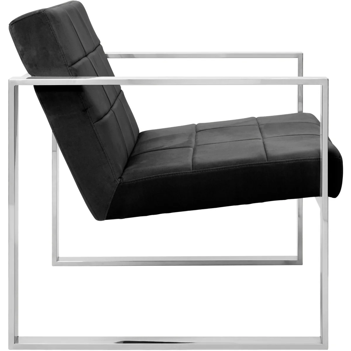 Orsina Vogue Black Velvet Lounge Chair - Black – image 3