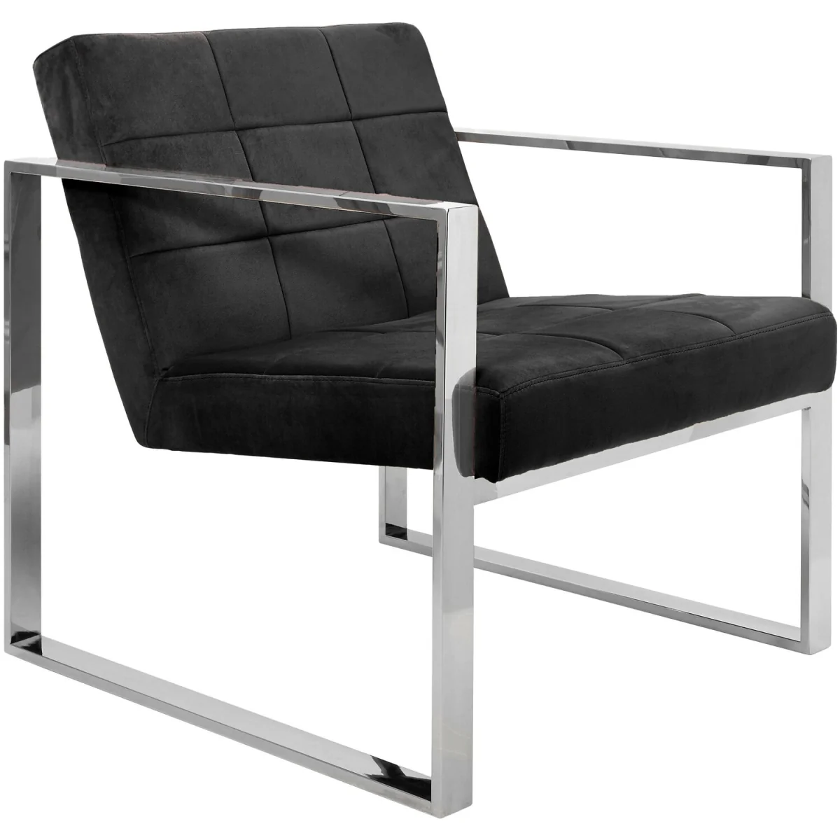 Orsina Vogue Black Velvet Lounge Chair - Black – image 4