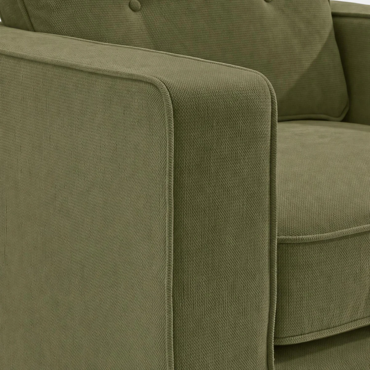 Jasper Linen-Look Fabric Armchair - Green – image 5