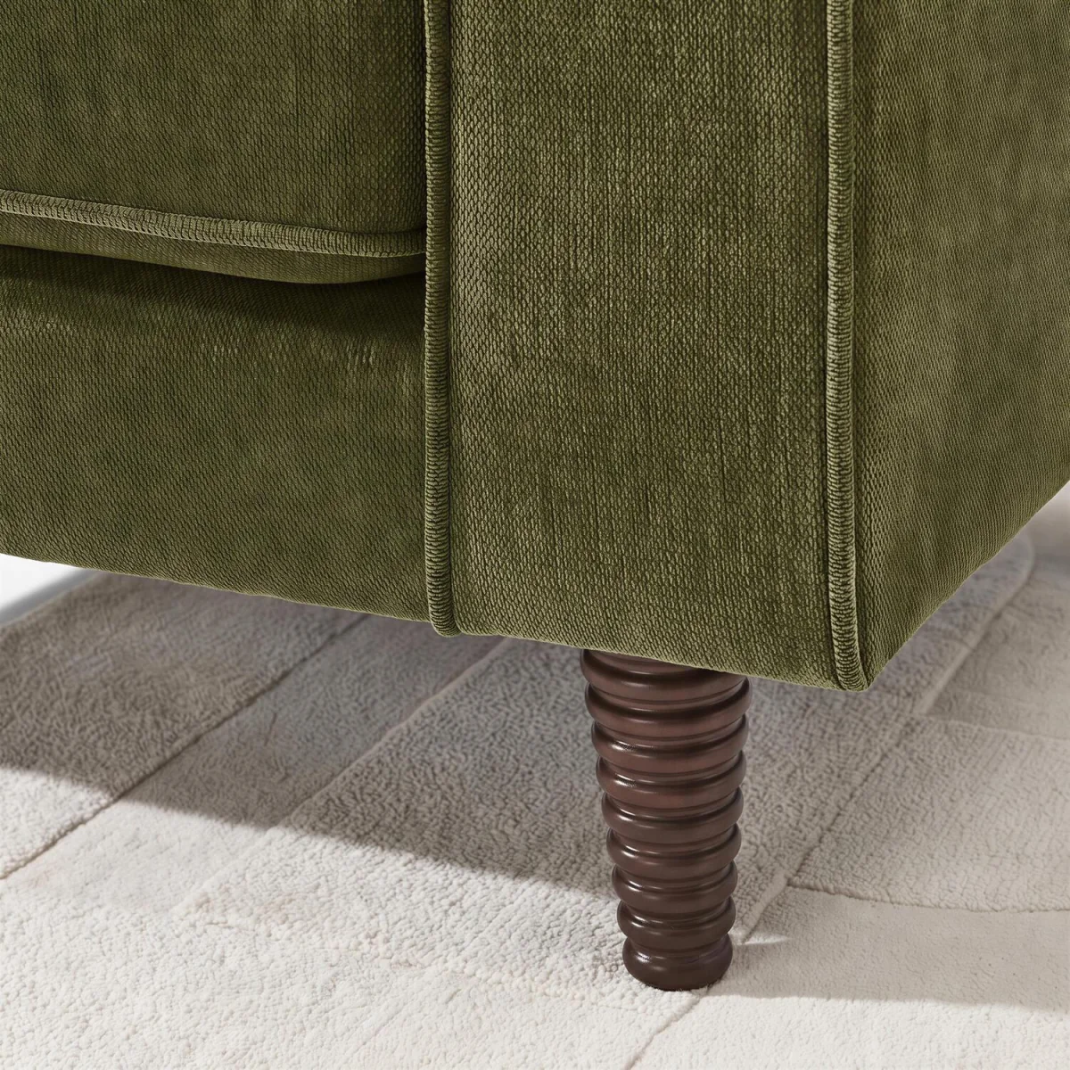 Jasper Linen-Look Fabric Armchair - Green – image 6