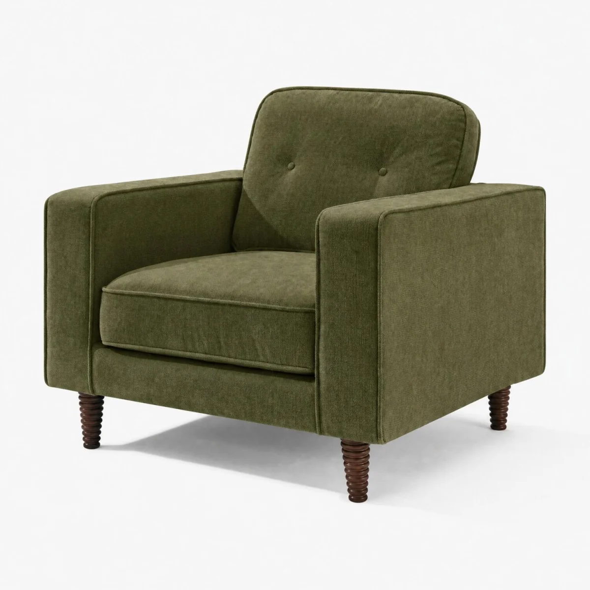 Jasper Linen-Look Fabric Armchair - Green – image 8