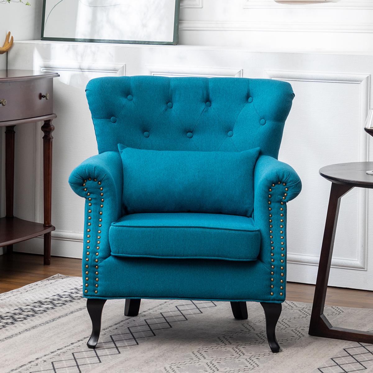 Linen Vintage Armchair - Yellow – image 11