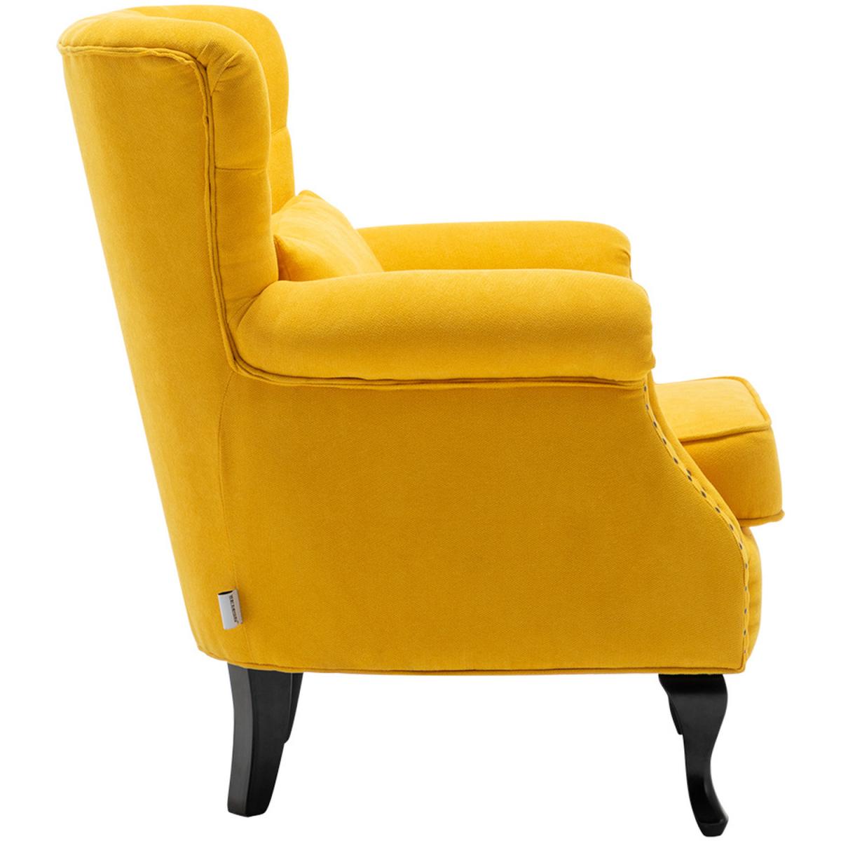 Linen Vintage Armchair - Yellow – image 3