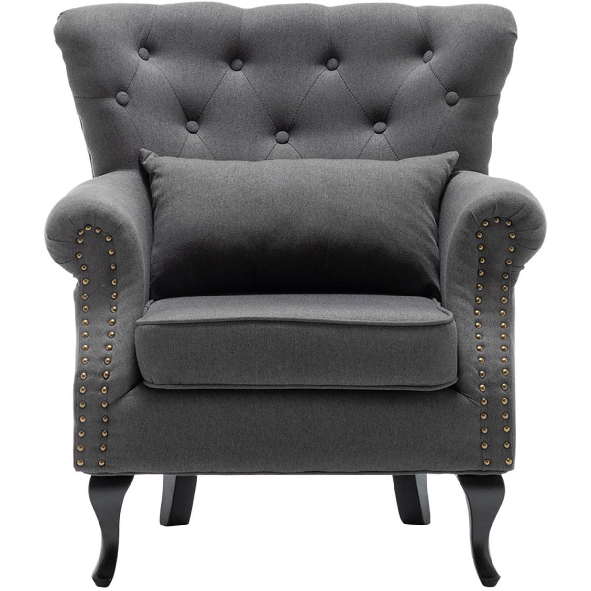 Linen Vintage Armchair - Yellow – image 21