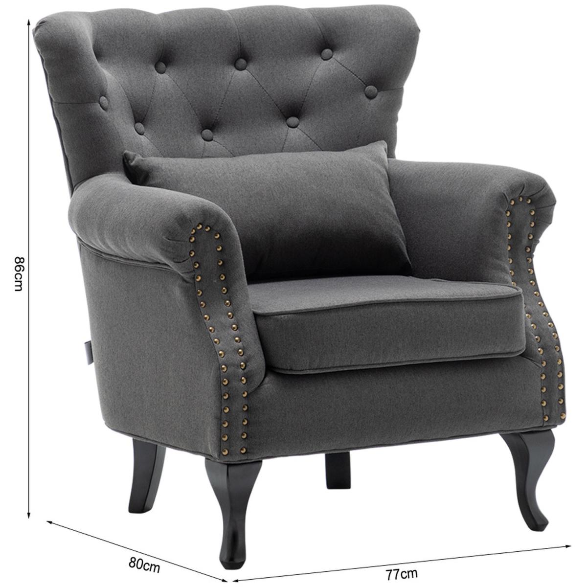 Linen Vintage Armchair - Yellow – image 27