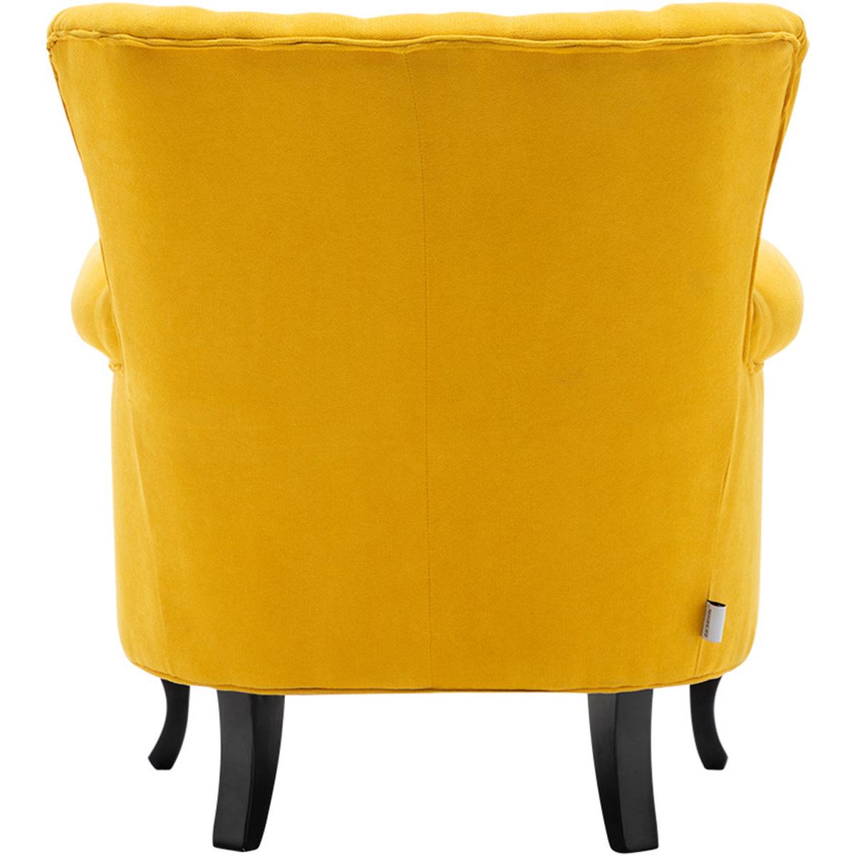 Linen Vintage Armchair - Yellow – image 4