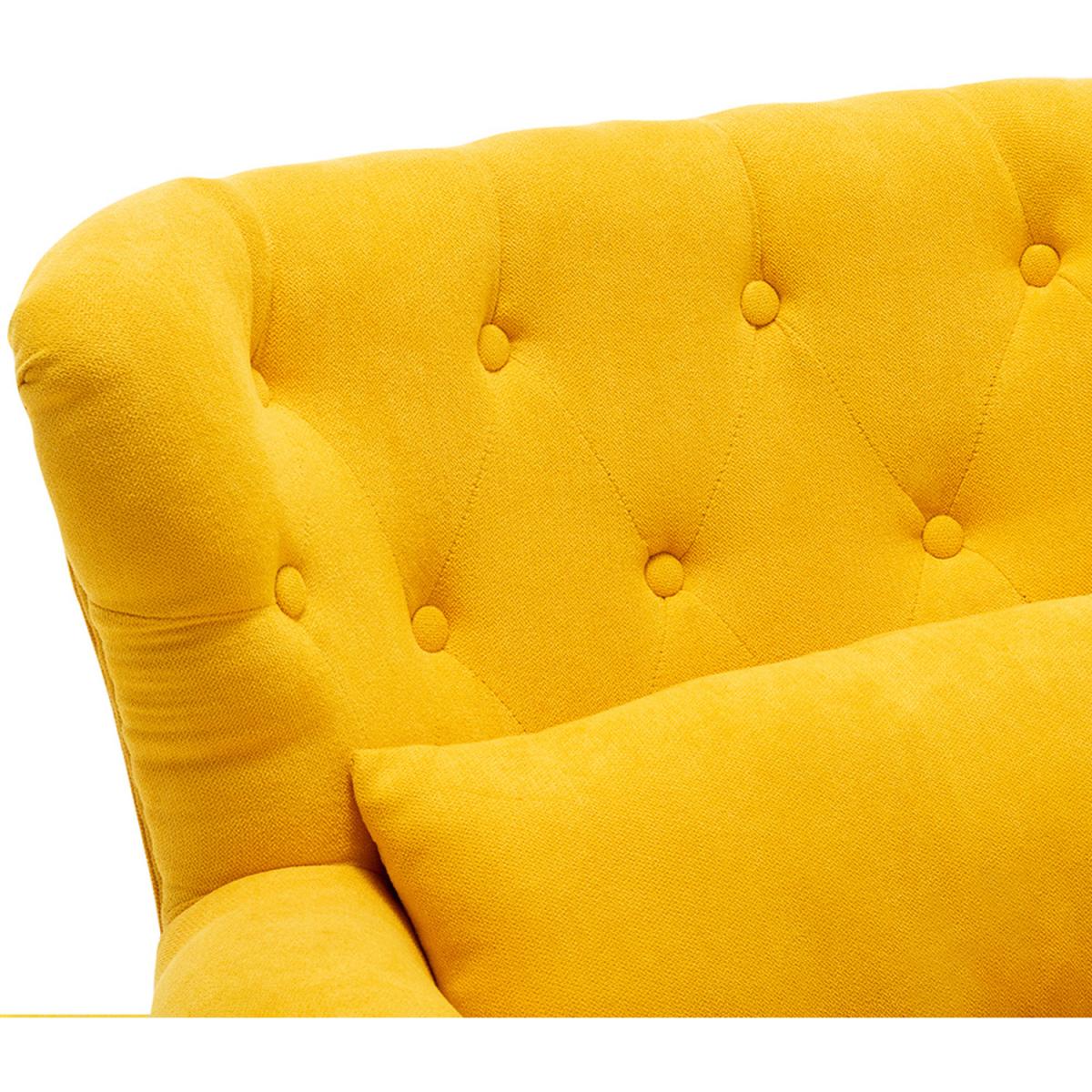 Linen Vintage Armchair - Yellow – image 7