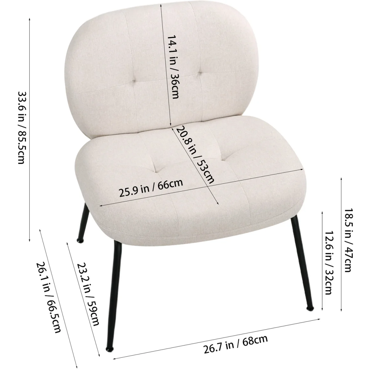 Modern Upholstered Lounge Chair - White – image 8