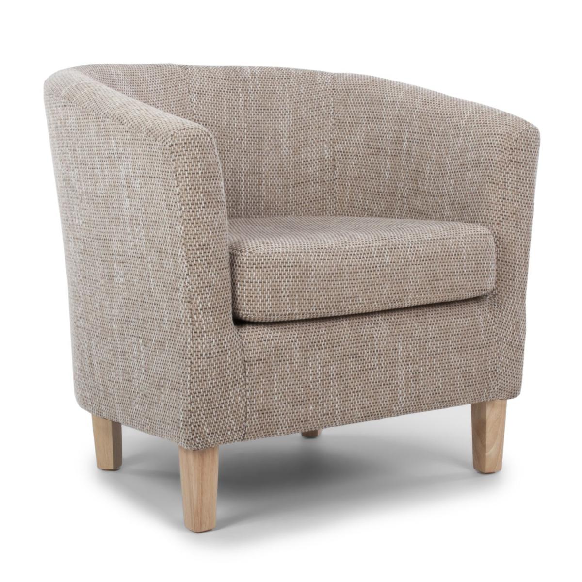 Tub Tweed Oatmeal Chair and Stool Set - Tweed Oatmeal – image 11