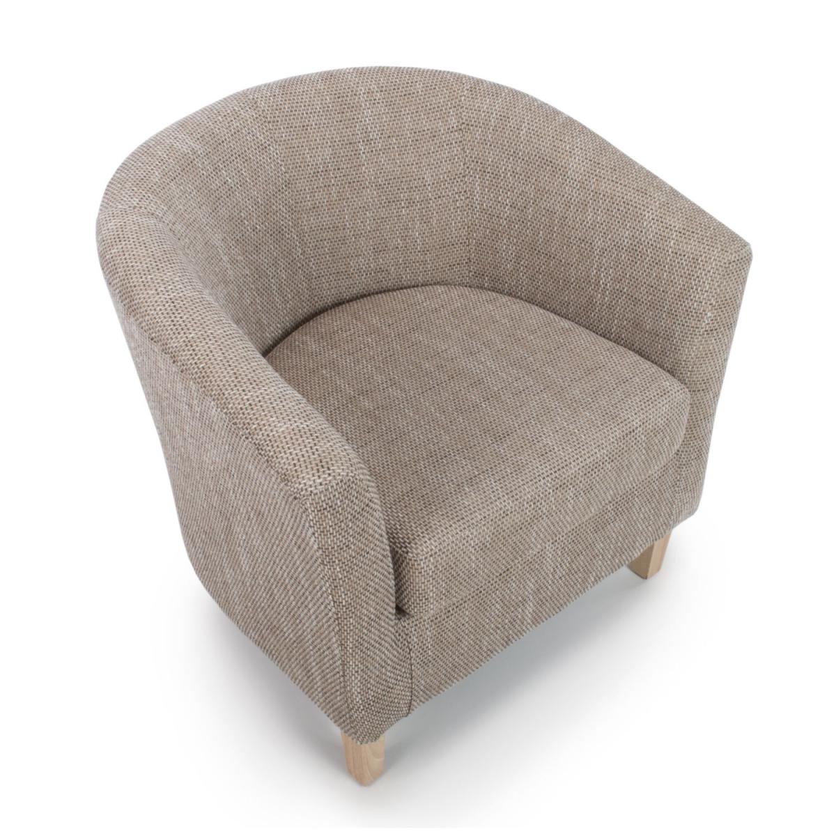 Tub Tweed Oatmeal Chair and Stool Set - Tweed Oatmeal – image 5