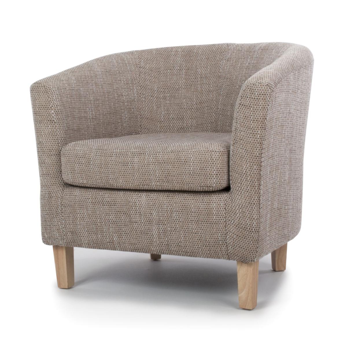 Tub Tweed Oatmeal Chair and Stool Set - Tweed Oatmeal – image 6