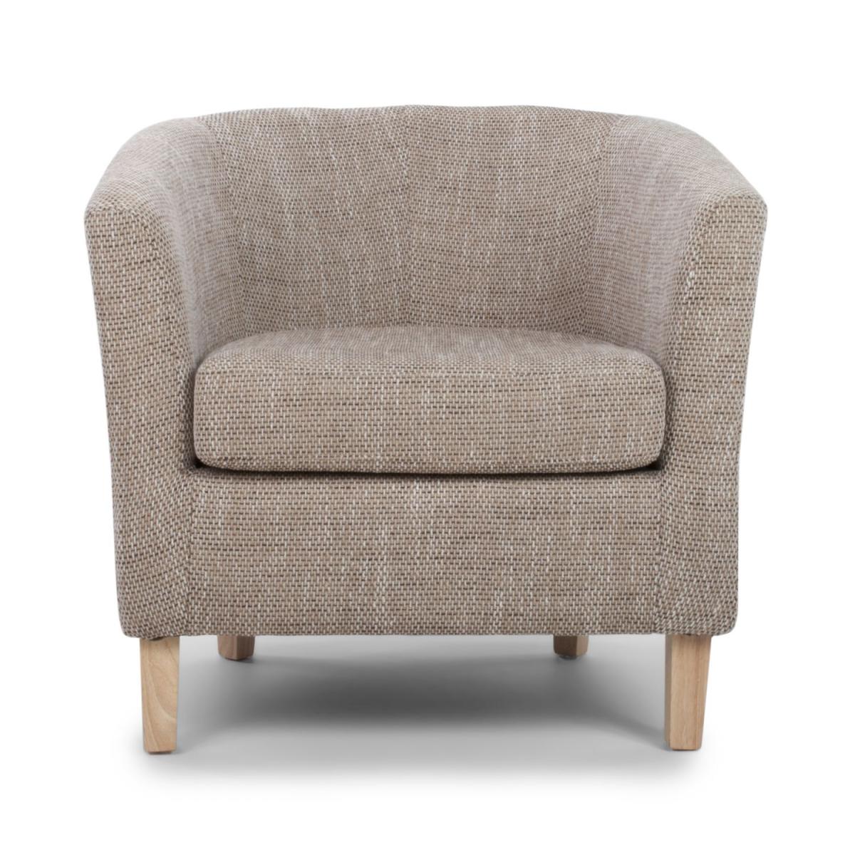 Tub Tweed Oatmeal Chair and Stool Set - Tweed Oatmeal – image 8