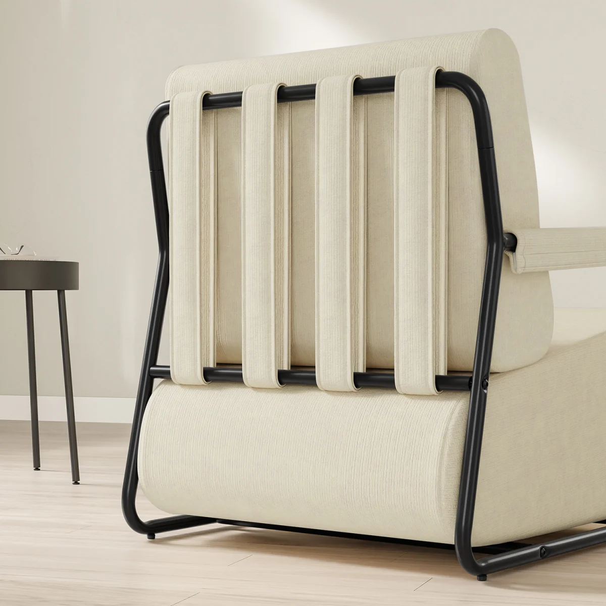 Fabric Armchair with Footstool - Dark Green – image 59