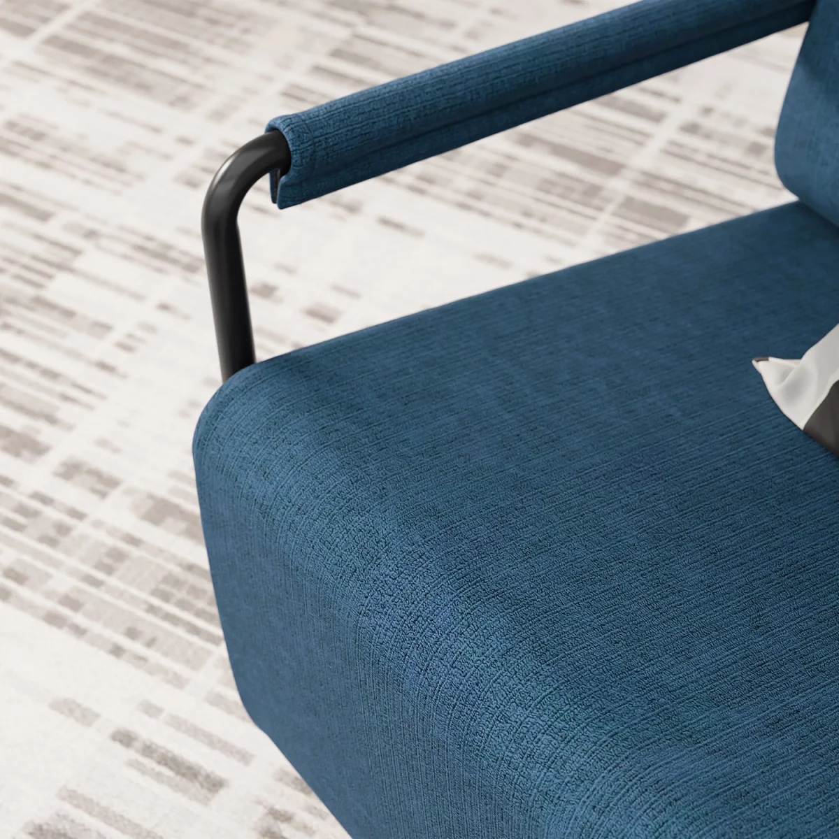 Fabric Armchair with Footstool - Dark Green – image 8