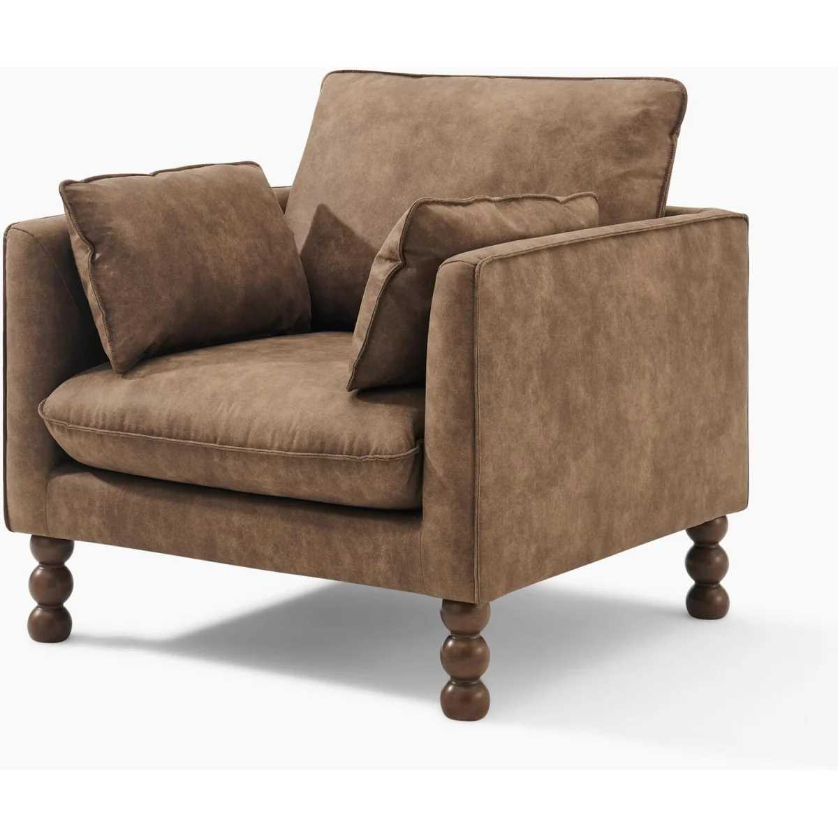 Monroe Faux Leather Armchair - Brown – image 7