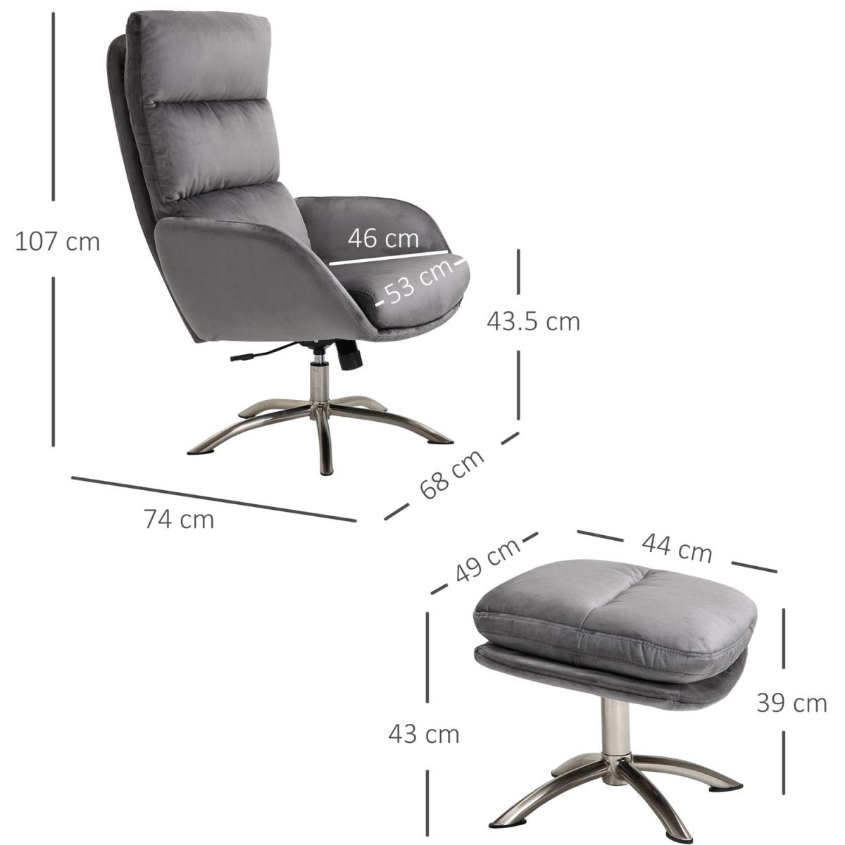 Leisure Chair and Ottoman - Grey – image 2