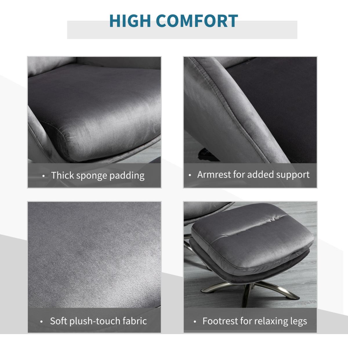 Leisure Chair and Ottoman - Grey – image 4
