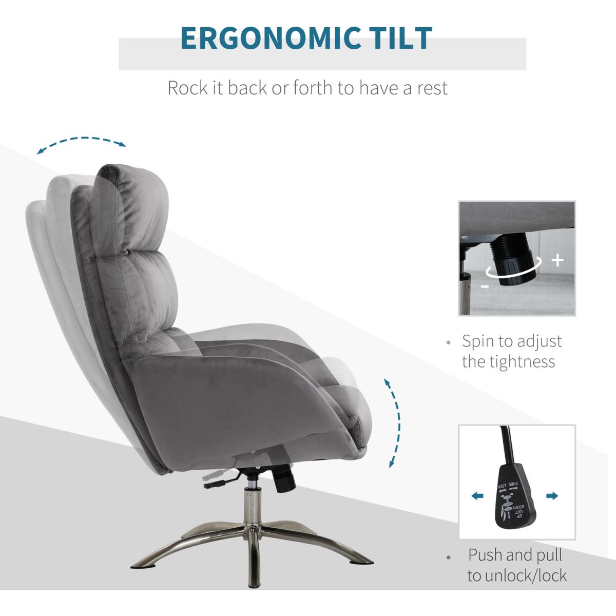 Leisure Chair and Ottoman - Grey – image 5