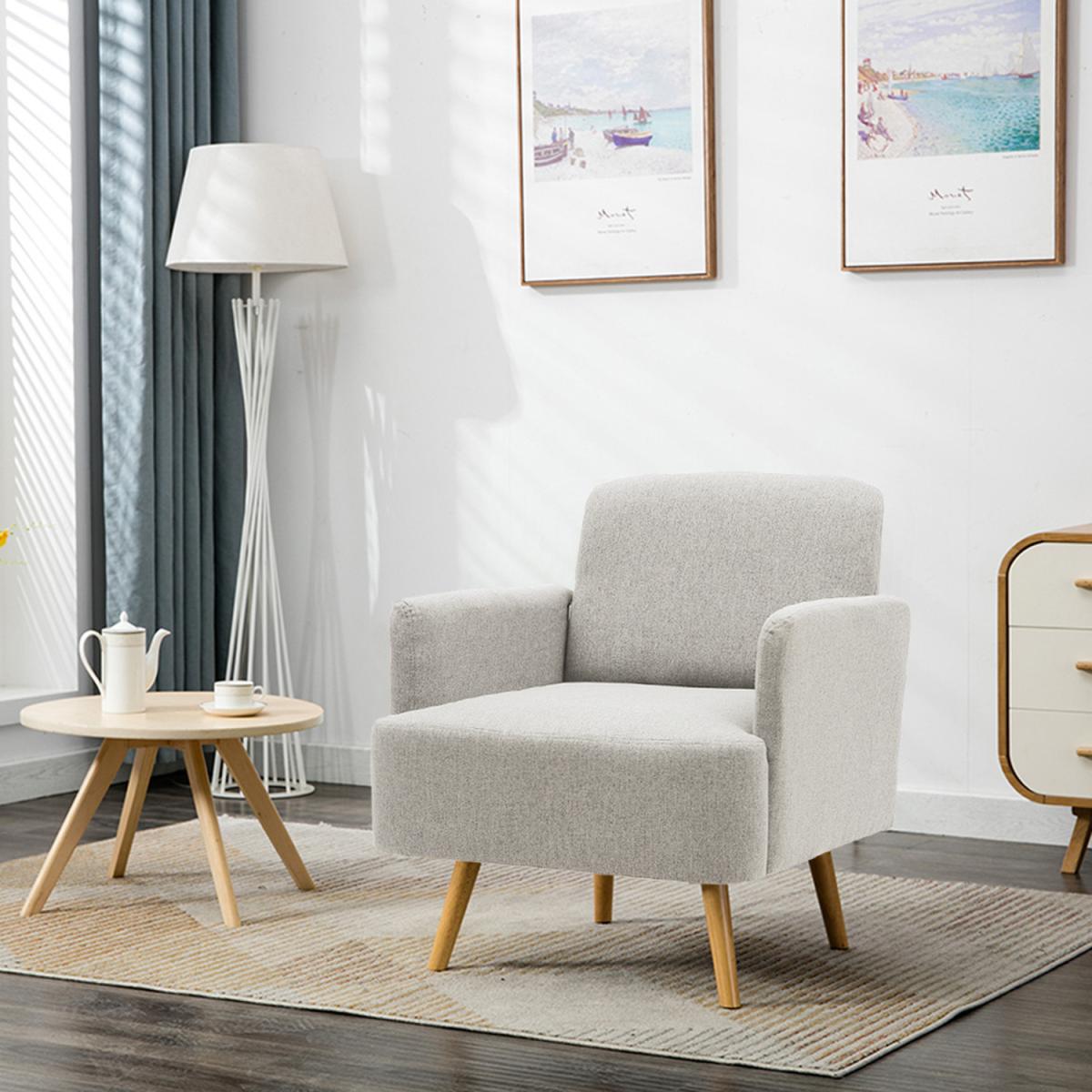 Imitation Cashmere Armchair - Grey – image 7