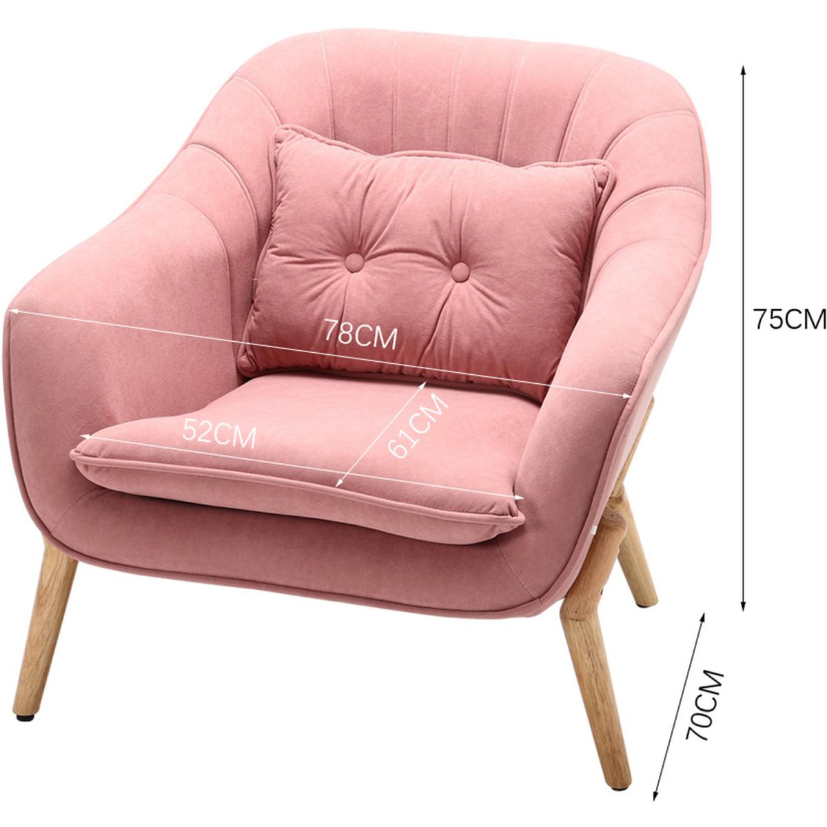 Upholstered Scalloped Shell Cushion Velvet Armchair - Pink – image 5