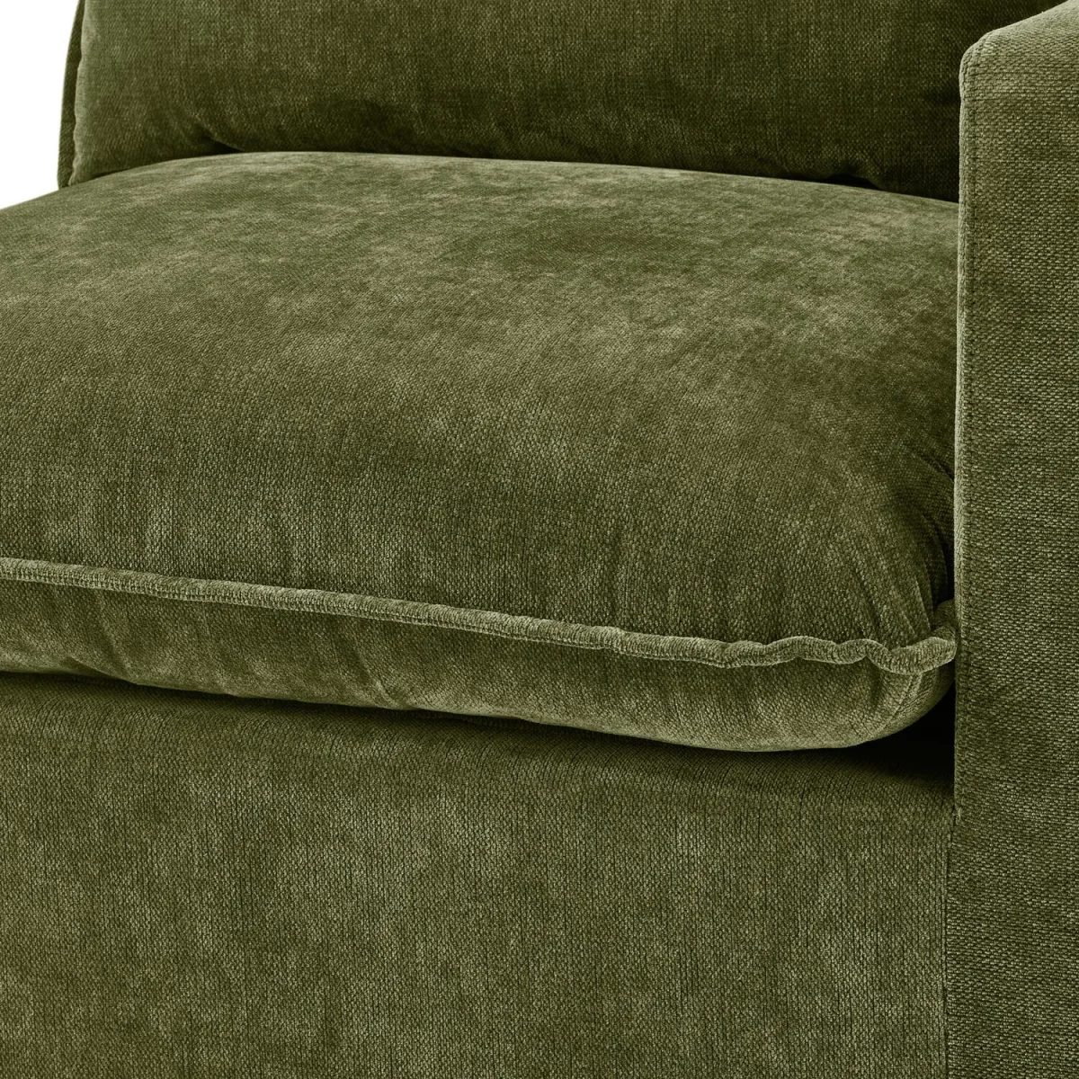 Echo Linen-Look Fabric Corner Armchair for Modular Sofa - Green – image 3