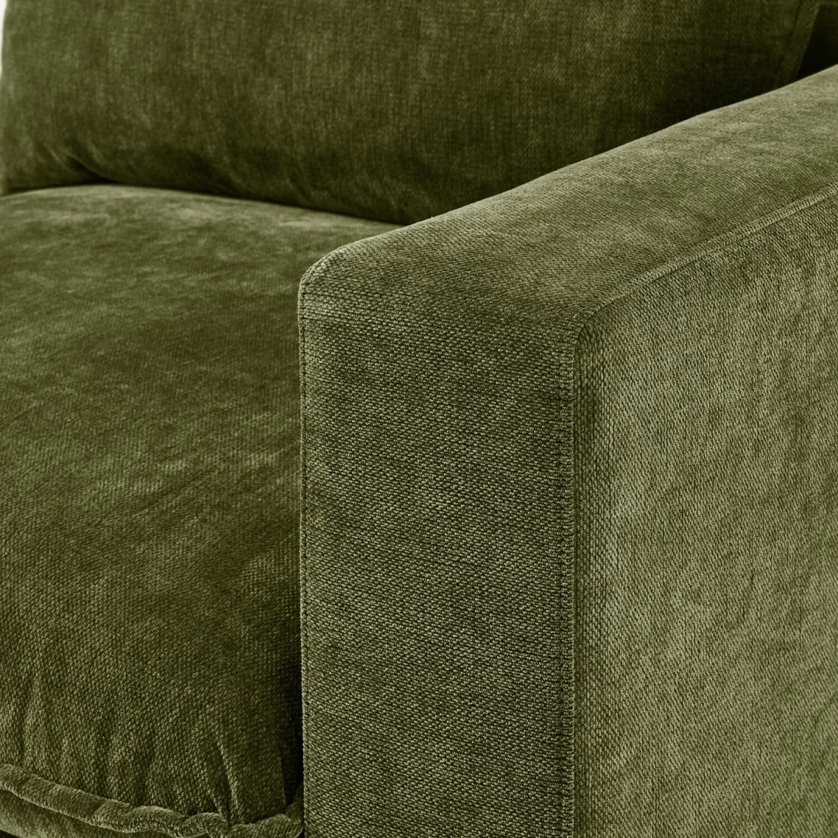 Echo Linen-Look Fabric Corner Armchair for Modular Sofa - Green – image 4