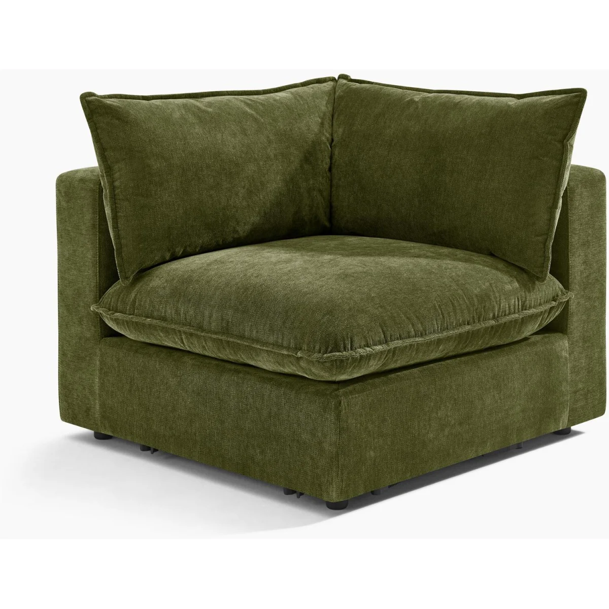 Echo Linen-Look Fabric Corner Armchair for Modular Sofa - Green – image 6
